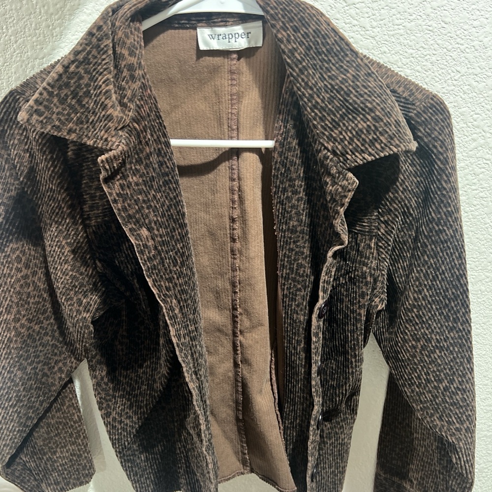 Wrapper Women's Leopard Print Blazer - image 2